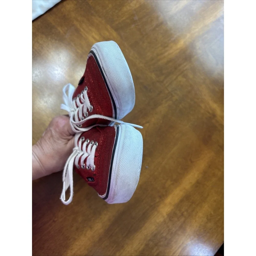 VANS Glitter Red Men's 4.5 Women's 6 Lace Up Shoes